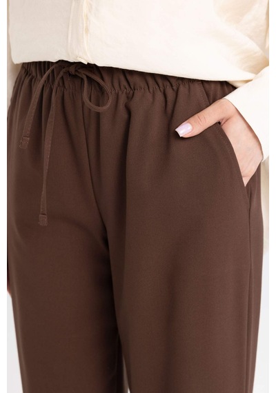 DeFacto Wide Leg Geniş Paça Esnek Belli Bağcıklı Basic Düz Palazzo Pantolon C5628AX24AUBN540