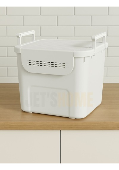 3 Lü Set Soğanlık Sepet Havalandırmalı Erzak Kutusu Bpa Free Sebzelik Saklama Kutusu Beyaz 90 Lt Beyaz