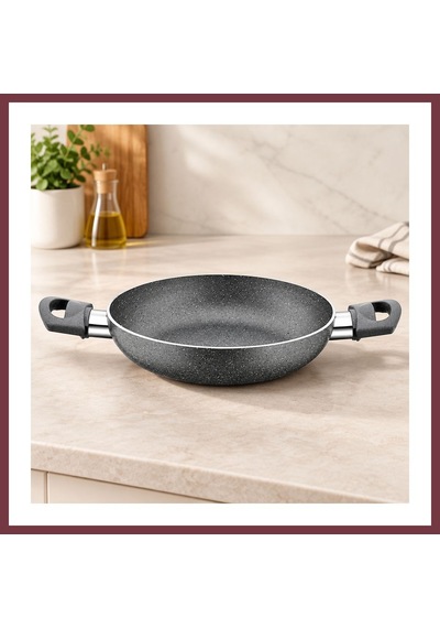 Storeşahin Granit Tava 22 Cm Çift Saplı Gri Kırçıllı Shn0720
