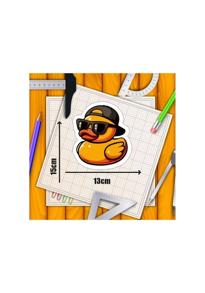 Havalı Ördek Motorsiklet,cam, Laptop, Kask, Araba Sticker 15x13 Cm