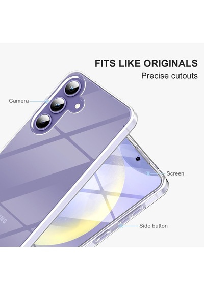 Teknomoda Samsung Galaxy Uyumlu S24 Kılıf 360 Şeffaf Ön Arka Korumalı Şeffaf Silikon