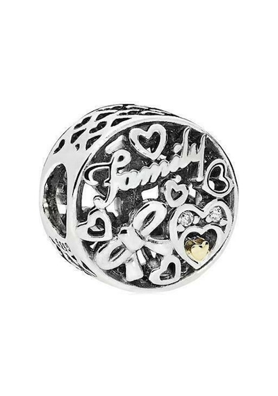 Nur Silver Family Kalp Detay Gümüş Charm Nur-bl00154