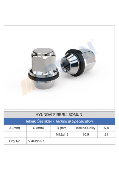 20 Adet Hyundai Fiberli Somun