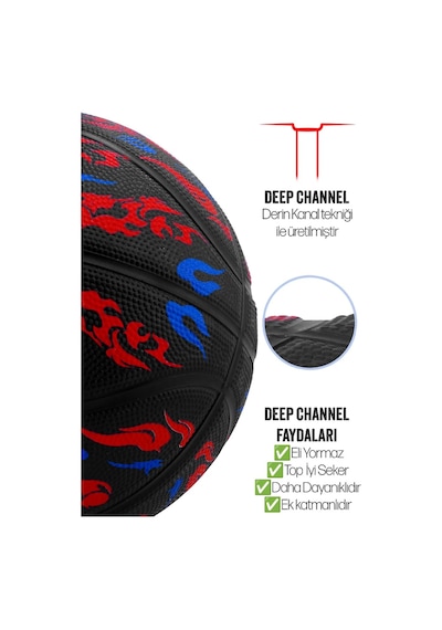 Basketbol Topu Pompalı Tb-500 Buzzers Grafiti Kauçuk Dayanıklı Deep Channel Kabartma 7 No