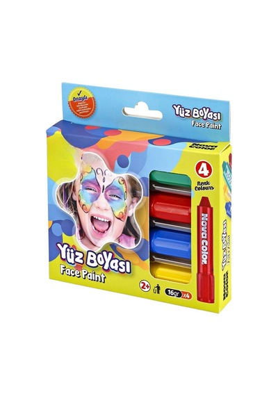 Yüz Boyası 4 Renk 1 Paket Face Paint Çevirmeli Yüz Boyası Canlı Renkler Çok Renkli