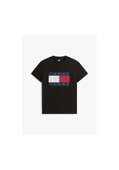 Tommy Hilfiger Tjm Reg Bıg Flag Ss Tee Ext-13777 Siyah