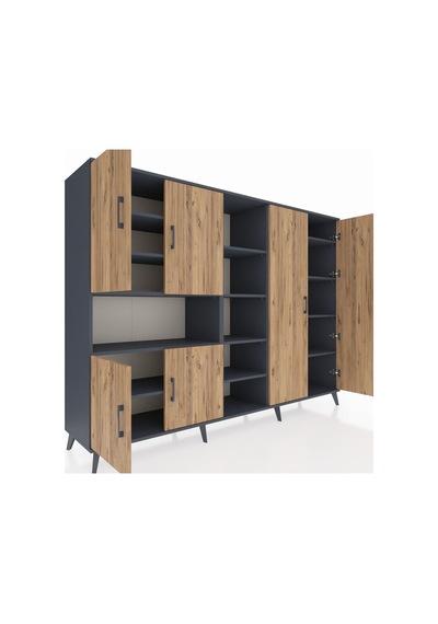 Hyperion Dolap 13 Raflı 6 Kapaklı 220x44x163 Antrasit-çam/antrasi Antrasit-çam/antrasit Hyperion Dolap 13 Raflı 6 Kapaklı 220x44x163 Antrasit-çam/antrasi Antrasit-çam/antrasit