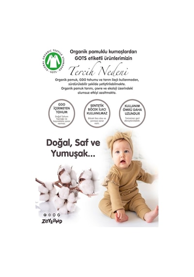 Zeyland Gots Sertifikalı %100 Organik Pamuk T-Shirt, Şort Ve Bandana Takı (535034909)