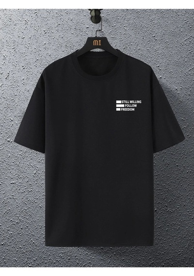 Unisex Siyah Oversiz Still Follow Freedom Baskılı Örme T-shirt Siyah Unisex Siyah Oversiz Still Follow Freedom Baskılı Örme T-shirt Siyah