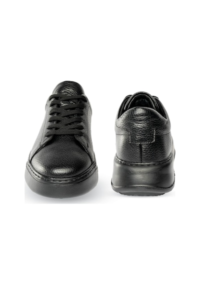 Hatemoğlu Casual Bağcıklı Erkek Deri Sneakers - Siyah