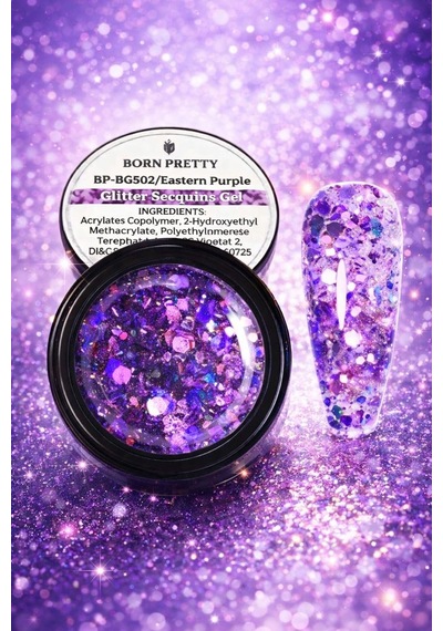 Born Pretty Glitter Sequins Gel Eastern Purple 5 Ml Bp-bg502