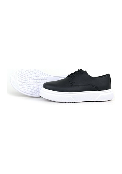 Sy Store Derby Siyah Mat Beyaz Taban Çocuk Klasik Ayakkabı