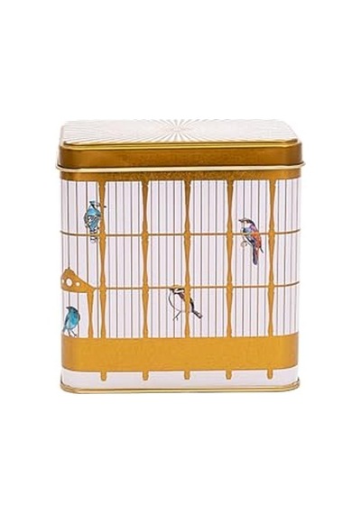 Ayrex Bird Cage Desenli Kare Metal Saklama Kabı 12x12 Cm Bird Cage Diğer
