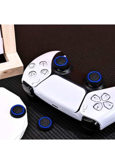 4 Adet Analog Koruyucu Silikon Kılıf Topuz Koruma Ps4 Ps5 Xbox One 360 Series Sx Switch Pro Uyumlu Mavi