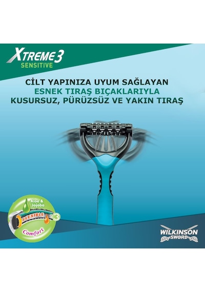 Wilkinson Sword Xtreme 3 Sensitive 8+4 Üç Bıçaklı Kullan At Ve Wi
