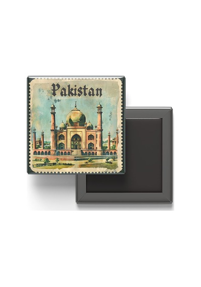 9x9 Cm Buzdolap Magnetleri - Pakistan - 2'li Pul Ve Paper Seti