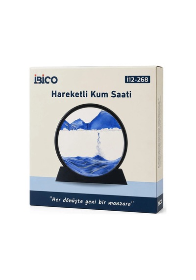 Ers 10 Inc - 25cm Renkli Sulu Cam Kum Saati Hareketli Ayna Modeli