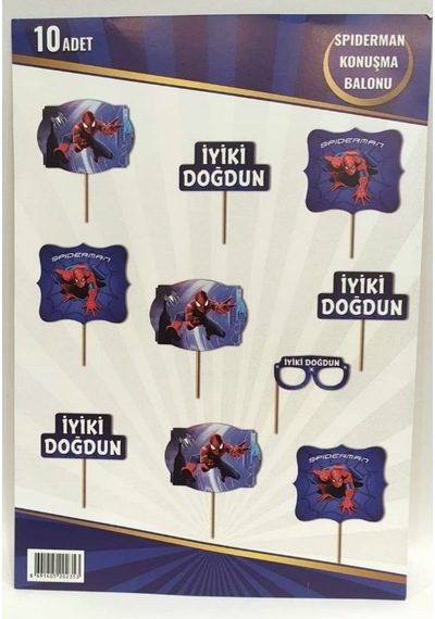 Delux Serisi Kutlama Ürünü Konsept Parti Dekoru Örümcek Adam Konuşma Balonu Çocuk