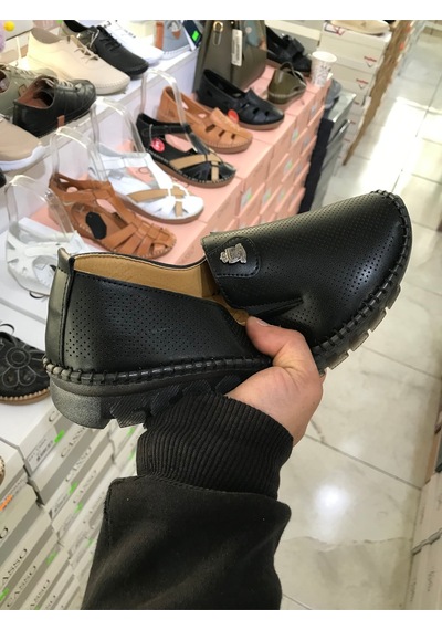 Ortopedik Yumuşak Jel Taban Ayakkabı Siyah