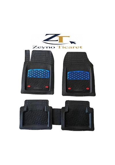 Renault Symbol 2000 4 Cm Derin Havuzlu 5 Parça 3d Universal Oto Paspas Siyah-mavi