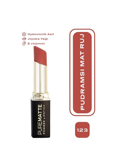 Pure Matte Powder Lipstick No: 123 - Pudralı Mat Ruj Çok Renkli