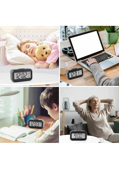 Dijital Işıklı Alarmlı Çalışma Masası Ekran Pilli Çalar Saat Renkli 74996293