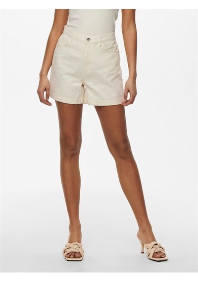 Only Kadın Onlvega Krem Kot Şort Mom Shorts - 15230571 001