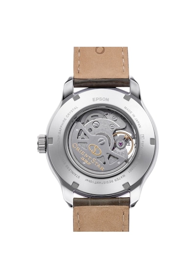 Orient Star Re-av0b10g00b Kurmalı Otomatik Deri Kahverengi 10 Atm Safir Cam 41 Mm Erkek Kol Saati Gri