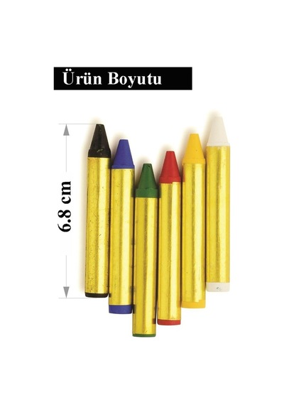 Yüz Boyası 6 Renk 1 Paket Bubu Face Paint Yüz Boyası Canlı Renkler Sağlığa Zararsız Kreş Okul Öncesi Çok Renkli