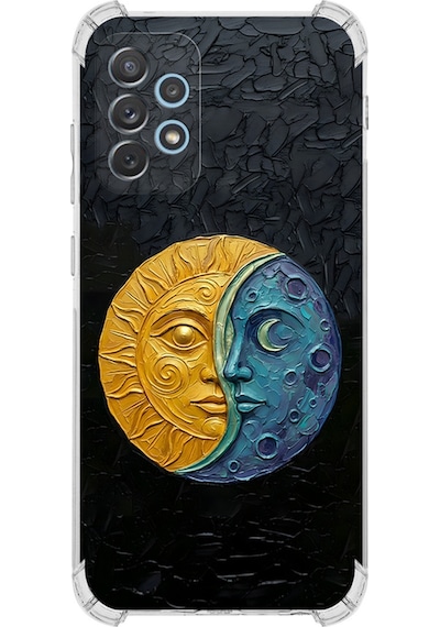 Samsung Uyumlu Galaxy A53 İle Köşe Korumalı Kılıf Metamorfoz Ekinoks Tasarımlı Uv Baskılı Şeffaf
