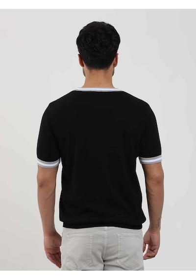Dufy Siyah Erkek Slim Fit Düz O Yaka Kazak - 104656-siyah Siyah