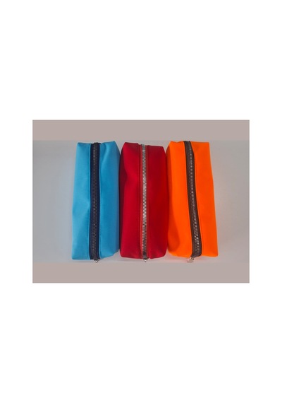 Kalemlik 3lü Set/paket Organizer Makyaj Çok Amaçlı Pinterest Okula Dönüş Çantası Tek Bölmeli Neon Turkuaz+kırmızı+neon Oranj