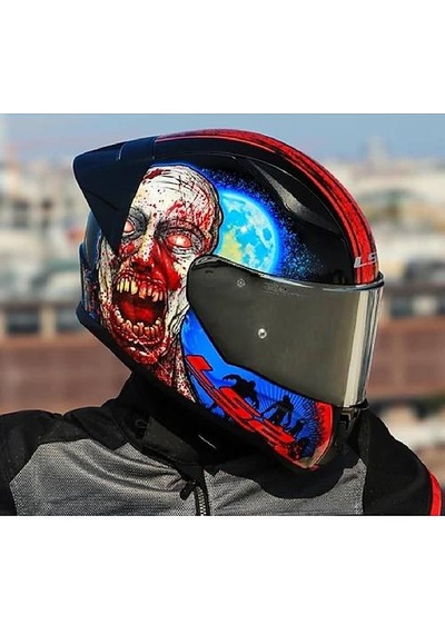 Ls2 Rapıd 2 Race Zombıe Fullface Motosiklet Kaskı Gri Camlı Siyah