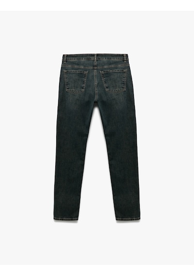 Koton Pamuklu Normal Bel Slim Fit Jean Pantolon - Brad Jean Petrol 7wam40003nd