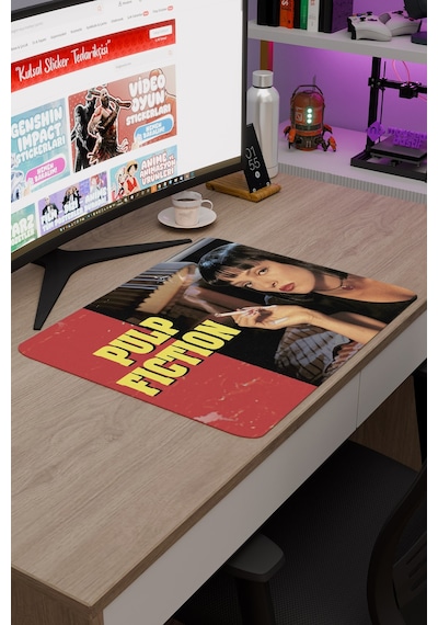 Pulp Fiction Ucuz Roman Tarantino V4 48x40 Xl Gaming Kauçuk Kaymaz Taban Mouse Pad Fare Altlığı