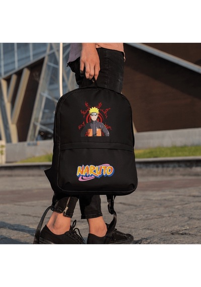 Naruto Logo Sırt Çantası Siyah