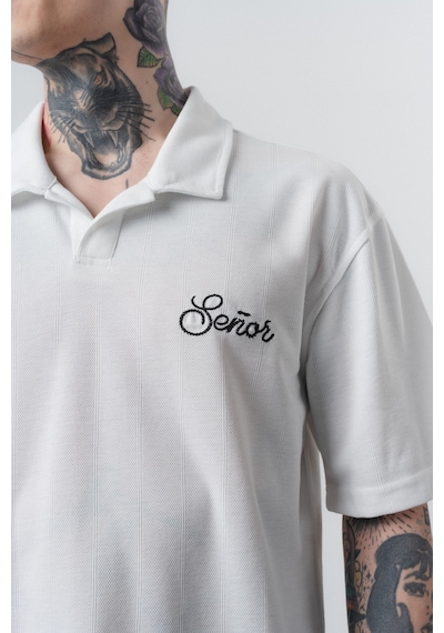 Respire Erkek Senor Yazılı Polo Yaka Regular Fit T-shirt Ekru Respire Erkek Senor Yazılı Polo Yaka Regular Fit T-shirt Ekru
