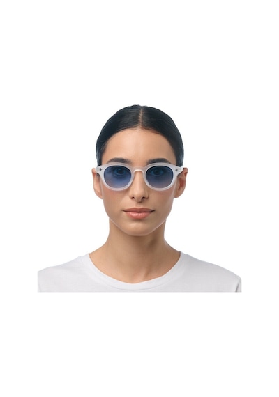 Okkia Milano Unisex Güneş Gözlüğü Transparan Beyaz / Lens: Mavi Gradyan Beyaz