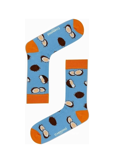 Carnaval Socks Unisex Mavi Hindistan Cevizli Yaz Renkli Çorap 36-44 Renkli Çok Renkli