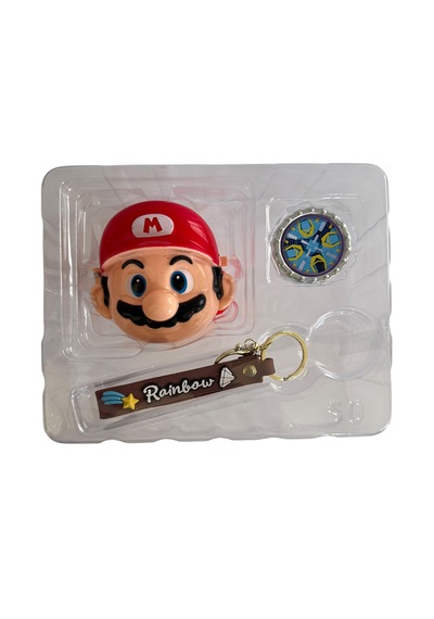 Süper Mario Beyblade Topaç Fırlatan Anahtarlık Oyuncak Maryo 10 Cm Mario