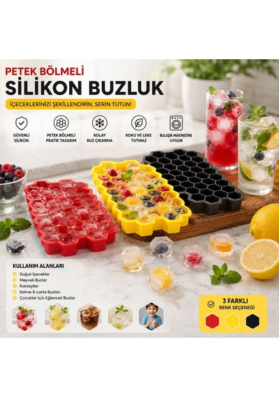 38 Bölmeli Silikon-plastik Buzluk Çok Renkli
