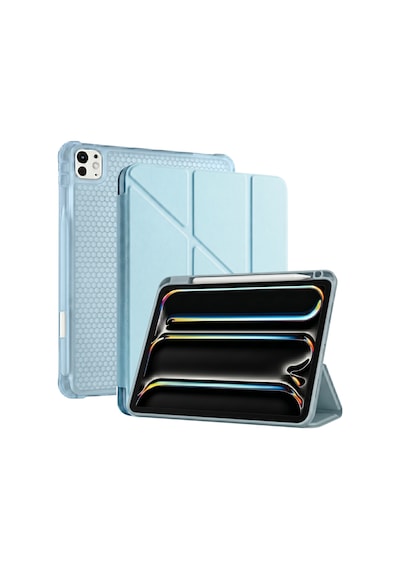 Ps Apple Uyumlu iPad Pro 13 İnç M5 / M4 Tri Folding Standlı Kılıf - Turkuaz Kapaklı Kılıf