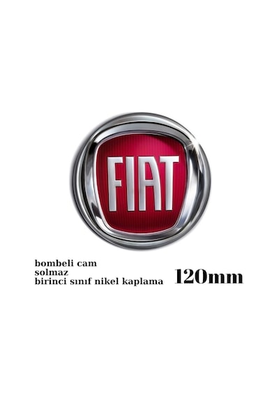 Fiat Logo Panjur Arması Nikel Yuvarlak Büyük Boy 12cm Kırmızı ZUM