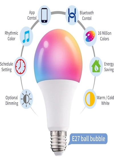 A+ 9watt Rgb+cct App Wifi Kontrollü Tuya Destekli Led Lamba 2700/ RGB