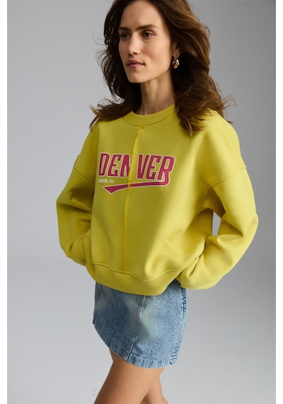 Grımelange Daleska Kadın Organik Pamuklu Yumuşacık Önü Kesikli Baskılı Yuvarlak Yaka Yeşil Sweatshirt Grımelange Daleska Kadın Organik Pamuklu Yumuşacık Önü Kesikli Baskılı Yuvarlak Yaka Yeşil Sweatshirt