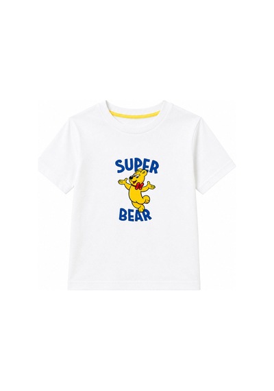 Haribo Lisanslı Ayıcık Baskılı T-shirt Şort Takım Krem
