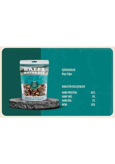 Baffs Naturals Dana Küp Ciğer Doğal Köpek Ödül Maması 100 G