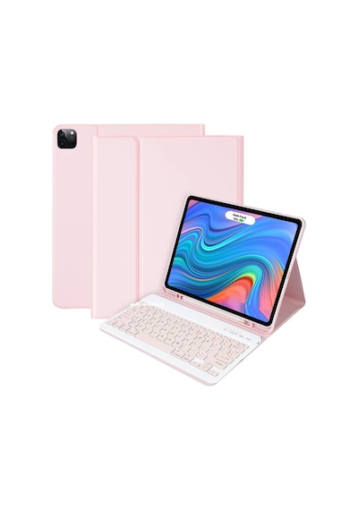 Apple Uyumlu iPad Air 13 Inç M2 Çip 2024 Bluetooth Özellikli Standlı Kalem Bölmeli Klavyeli Kılıf