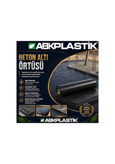 Abk-beton-500m2 500 M² 125m X 4m Beton Altı Örtüsü Şantiye İnşaat Naylonu Abkplastik