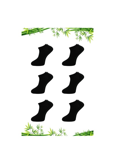 Kardeşler Çorap Erkek Bambu Patik Siyah Çorap Dikişsiz 6'lı Paket Siyah - 251009932 Siyah